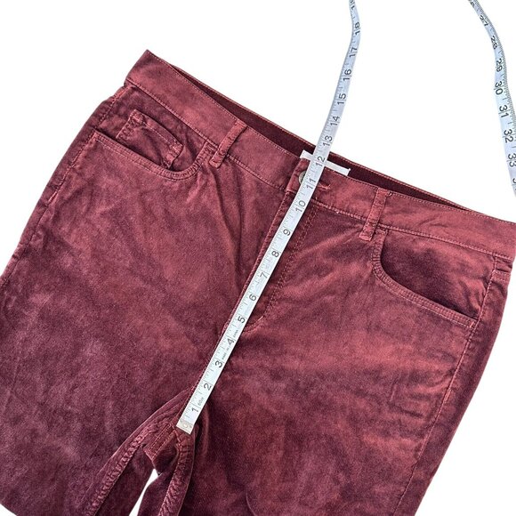 LOFT Red Maroon Burgundy Velvet Pant Women SZ 14/32 Petite-Modern Skinny - Picture 5 of 16